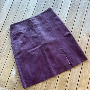 Leather Purple Mini Skirt